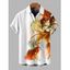 Chemise de vacances pour homme, imprimé floral ombré, boutonnée - Orange 5XL