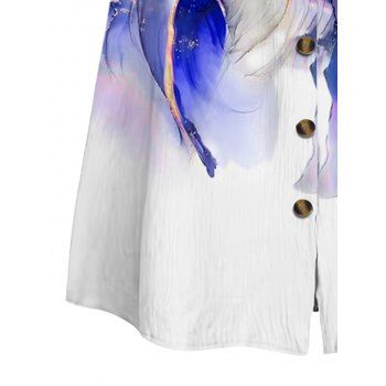 Vacation Outfit Flower Pattern Lace Butterfly Ruched Tank Top and Skirt Set