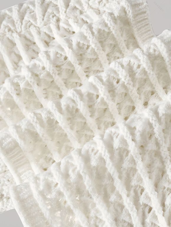 Débardeur court uni en crochet, dos nu - Blanc S | US 4
