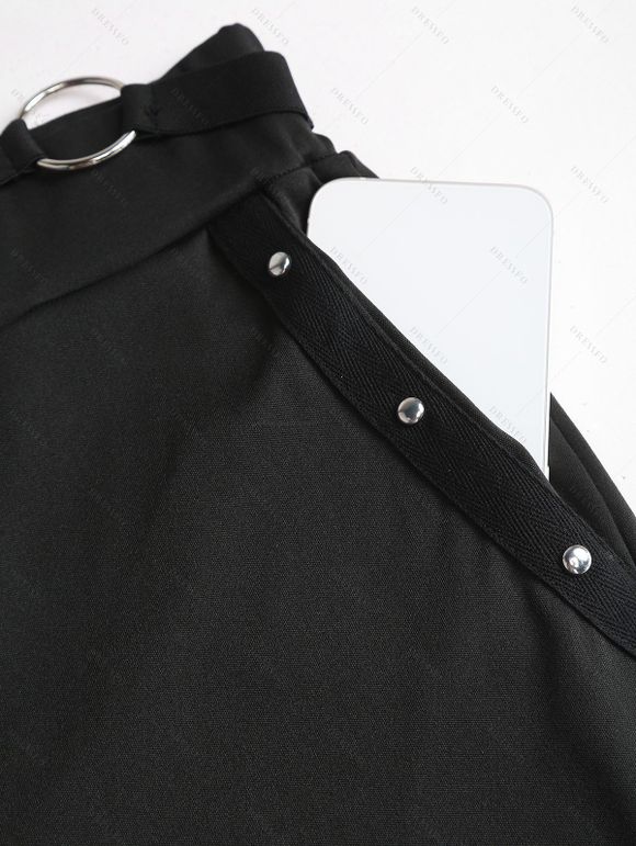 Casual Outfit Solid Color Textured Skew Neck Top and Grommet Leggings Set - Vert Armée S | US 4