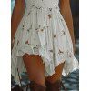 Vacation Outfit Ditsy Floral Print Irregular Dress and Snowflake Accessories Boots Set - Blanc S | US 4