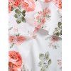 Robe portefeuille de vacances à imprimé floral et feuilles, à volants et nœud papillon, épaules dénudées - Blanc XXL | US 14