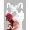 Vacation Outfit Flower Pattern Lace Butterfly Ruched Tank Top and Skirt Set - Rouge Vineux S | US 4