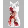 Vacation Outfit Flower Pattern Lace Butterfly Ruched Tank Top and Skirt Set - Rouge Vineux S | US 4