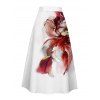 Vacation Outfit Flower Pattern Lace Butterfly Ruched Tank Top and Skirt Set - Rouge Vineux S | US 4