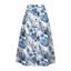Jupe de vacances à imprimé floral tropical et boutons, coupe trapèze - Bleu XXL | US 14