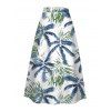Vacation Outfit Tassel Cropped Tank Top and Coconut Tree Leaf Print Skirt Set - Vert S | US 4