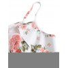 Robe portefeuille de vacances à imprimé floral et feuilles, à volants et nœud papillon, épaules dénudées - Blanc XXL | US 14