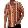 Bohemian Couple Outfit Zig Zag Ethnic Print Layered Dress and Shirt Set - Orange S | US 4