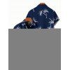 Chemise de vacances à manches courtes boutonnée à imprimé palmier - Bleu de Minuit 5XL