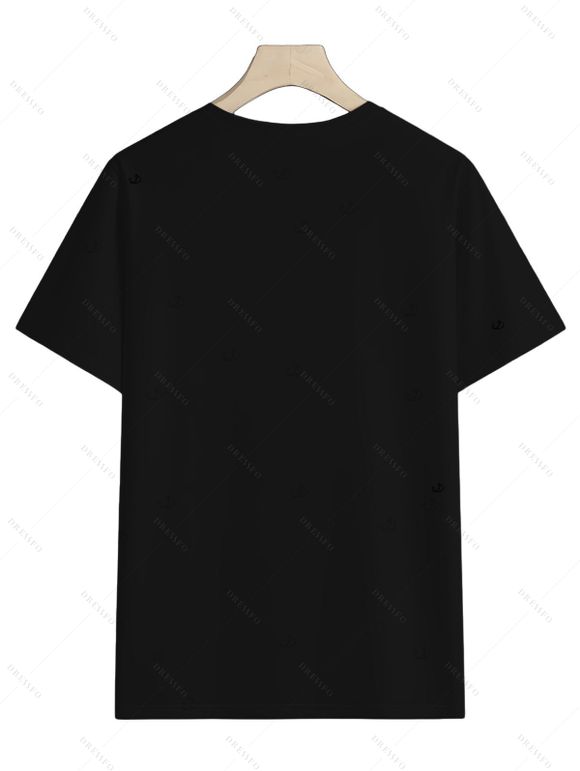 T-shirt homme Saint-Valentin, imprimé couronne et cœur. - Noir XL
