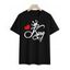 T-shirt homme Saint-Valentin, imprimé couronne et cœur. - Noir XL