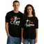 Valentine's Day Couple Outfit Crown Heart Letter Print T-shirt Set - Noir S | US 4