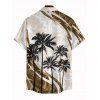 Vacation Couple Outfit Coconut Tree Pattern Colorblock Long Dress and Shirt Set - Brun S | US 4