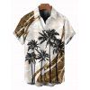 Vacation Couple Outfit Coconut Tree Pattern Colorblock Long Dress and Shirt Set - Brun S | US 4