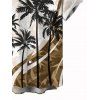 Vacation Couple Outfit Coconut Tree Pattern Colorblock Long Dress and Shirt Set - Brun S | US 4