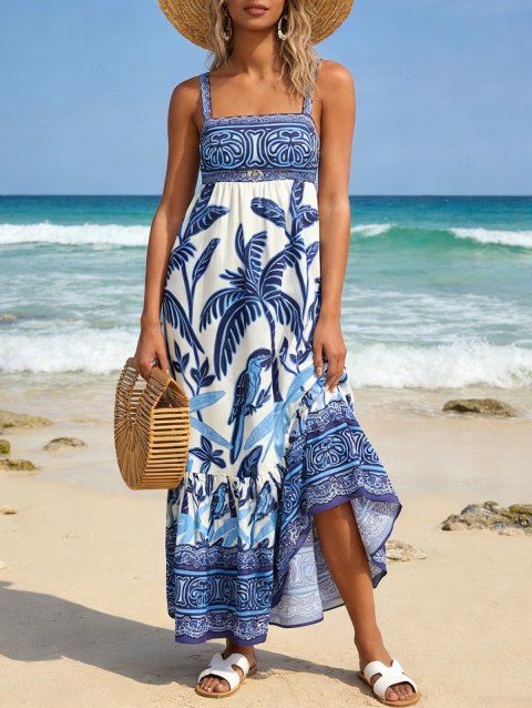 Robe de vacances bohème à imprimé géométrique cocotier