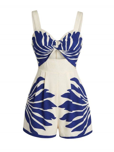 Combinaison de vacances à imprimé feuilles torsadées