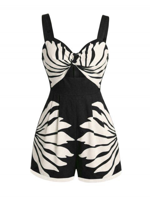 Combinaison de vacances à imprimé feuilles torsadées