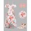 Couple Outfit Floral Leaf Print Ruffle Bowknot Wrap Dress and Earrings Sandals Set - Blanc S | US 4