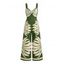 Combinaison de vacances à imprimé feuilles et jambes larges torsadées - PLANT GREEN M | US 6