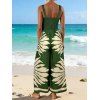 Combinaison de vacances à imprimé feuilles et jambes larges torsadées - PLANT GREEN L | US 8