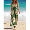 Combinaison de vacances à imprimé feuilles et jambes larges torsadées - PLANT GREEN M | US 6