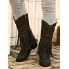 Solid Color Boots Tassel Rivet Pointed Toe Side Zipper Boots - Noir EU 43