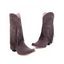 Solid Color Rivet Boots Pointed Toe Chunky Heels Tassel Boots - Gris EU 43
