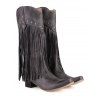 Rivet Tassel Pointed Toe Boots Solid Color Slip On Pointed Toe Boots - Gris EU 43