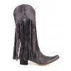 Rivet Tassel Pointed Toe Boots Solid Color Slip On Pointed Toe Boots - Gris EU 43