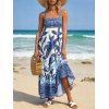 Robe de vacances bohème à imprimé géométrique cocotier - Bleu Marine XXL | US 12