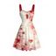 Robe de vacances romantique à imprimé floral aquarelle et fronces au buste - Rose clair XXXXXL | US 20