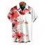 Chemise de vacances pour homme, imprimé floral aquarelle, boutonnée - Blanc 5XL