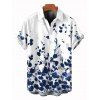 Chemise de vacances pour homme, imprimé floral abstrait à boutons - Bleu profond XL