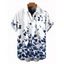 Chemise de vacances pour homme, imprimé floral abstrait à boutons - Bleu profond XL