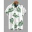 Chemise de vacances pour homme, imprimé feuilles tropicales, boutonnée - PLANT GREEN XL