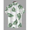 Chemise de vacances pour homme, imprimé feuilles tropicales, boutonnée - PLANT GREEN XL