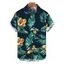 Chemise à boutons pour homme, motif fleurs et feuilles tropicales, idéale pour les vacances - Turquoise Foncée XL