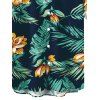 Chemise à boutons pour homme, motif fleurs et feuilles tropicales, idéale pour les vacances - Turquoise Foncée XL