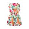 Combinaison de vacances à imprimé floral tropical coloré et épaules dénudées - Orange XL | US 10