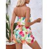 Combinaison de vacances à imprimé floral tropical coloré et épaules dénudées - Orange XL | US 10