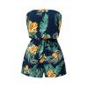 Combinaison de vacances à imprimé floral tropical coloré et épaules dénudées - Turquoise Foncée XL | US 10