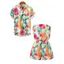 Vacation Couple Outfit Flower Tropical Leaf Print Off the Shoulder Romper and Shirt Set - Orange S | US 4