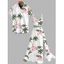 Vacation Couple Outfit Coconut Tree Flower Print Lace Hollow Out Slit Dress and Shirt Set - Rose S | US 4