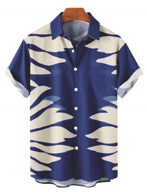 Chemise de vacances pour homme, imprimé silhouette de feuilles tropicales, boutonnée