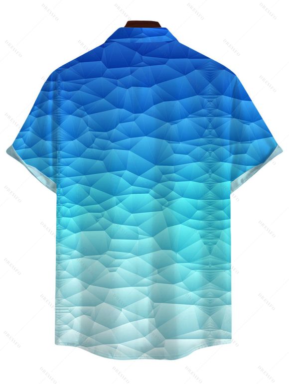 Vacation Couple Outfit Geometric Coconut Tree Print High Low Dress and Shirt Set - Pers S | US 4