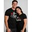 Valentine's Day Couple Outfit Crown Heart Letter Print T-shirt Set - Noir S | US 4