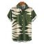 Chemise de vacances pour homme, imprimé silhouette de feuilles tropicales, boutonnée - PLANT GREEN S