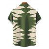 Chemise de vacances pour homme, imprimé silhouette de feuilles tropicales, boutonnée - PLANT GREEN S